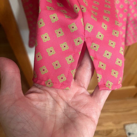 Pink and khaki print blouse from Foxcroft. Size XL. Long sleeve. Wrinkle… - Picture 5 of 9